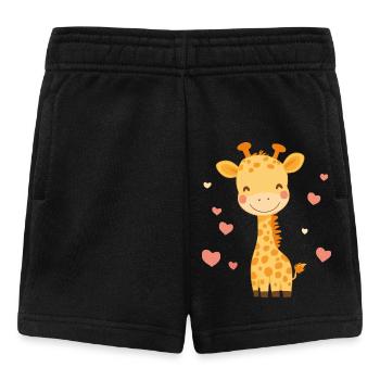 girafe mignonne - Short Bébé - noir - Devant