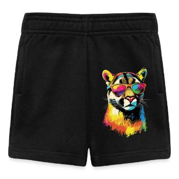 Panther Leopard Raubkatze Süße Großkatze Katzen - Baby Shorts - Schwarz - Vorne