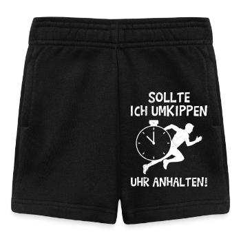 Läufer SOLLTE ICH UMKIPPEN UHR ANHALTEN Lustiges - Baby Shorts - Schwarz - Vorne