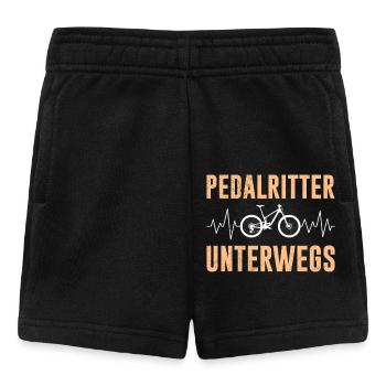 Radfahrer PEDAL RITTER UNTERWEGS Radeln Lustig - Baby Shorts - Schwarz - Vorne