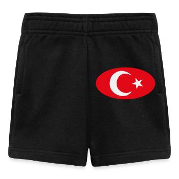 Drapeau Turkiye Turc Ovale - Short Bébé - noir - Devant