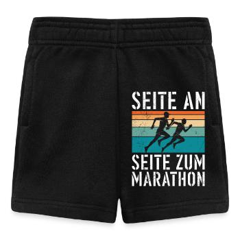 Läufer SEITE AN SEITE ZUM MARATHON Lustiges - Baby Shorts - Schwarz - Vorne