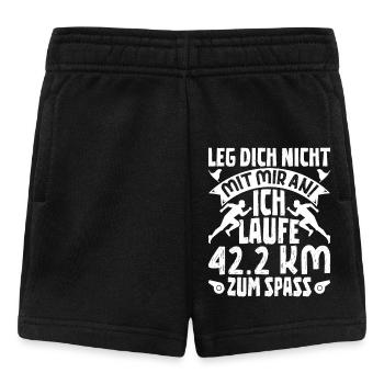 Läufer LEG DICH NICHT MIT MIR AN LAUFE ZUM SPAß - Baby Shorts - Schwarz - Vorne