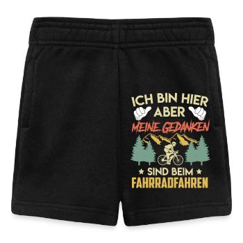 Radfahren BIN HIER ABER MEINE GEDANKEN Lustiges - Baby Shorts - Schwarz - Vorne