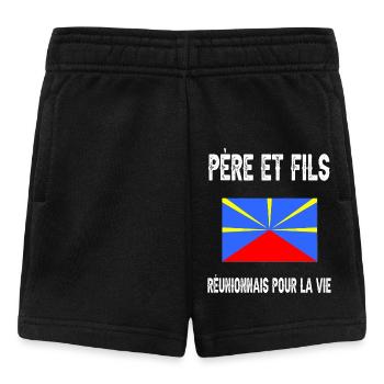 père et fils papa réunionnais la réunion - Short Bébé - noir - Devant