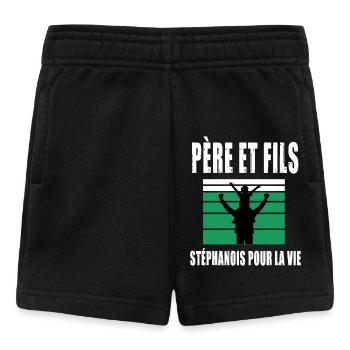 père et fils papa stéphanois saint étienne - Short Bébé - noir - Devant