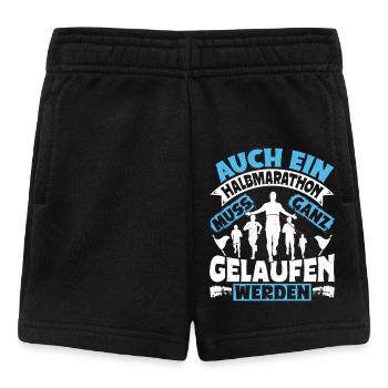 Läufer AUCH EIN HALBMARATHON MUSS GELAUFEN WERDEN - Baby Shorts - Schwarz - Vorne