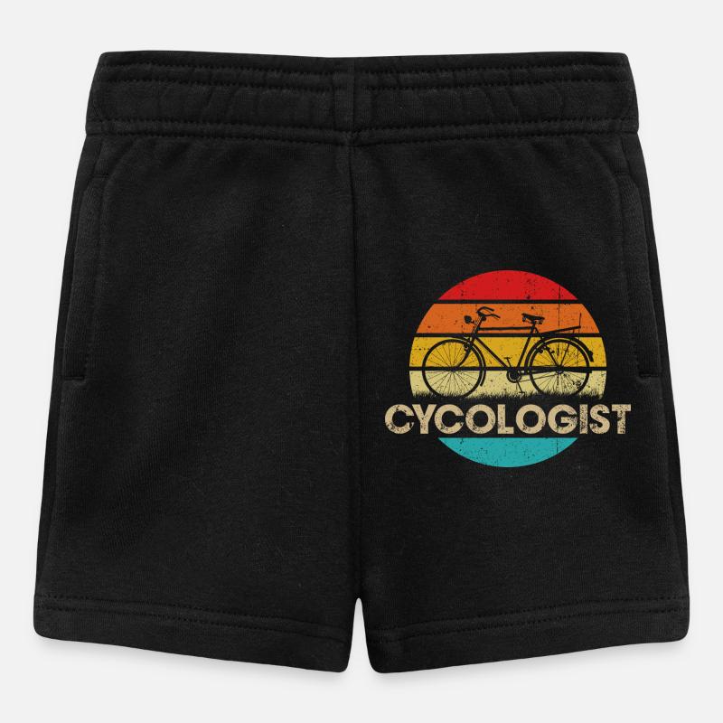 Logo vintage de vélo coucher de soleil - Short Bébé - noir
