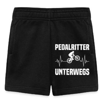 Radfahrer PEDAL RITTER UNTERWEGS Radeln Lustig - Baby Shorts - Schwarz - Vorne