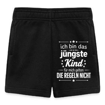 Je suis le plus jeune enfant, les règles ne s’appliquent pas - Short Bébé - noir - Devant