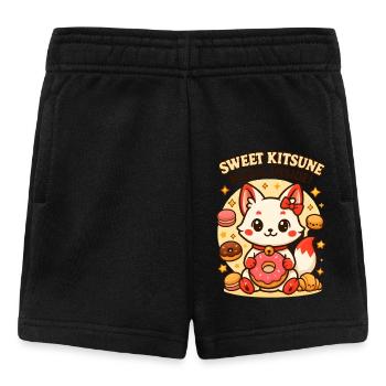 Süßes Kitsune Kawaii mit magischen Leckereien. - Baby Shorts - Schwarz - Vorne