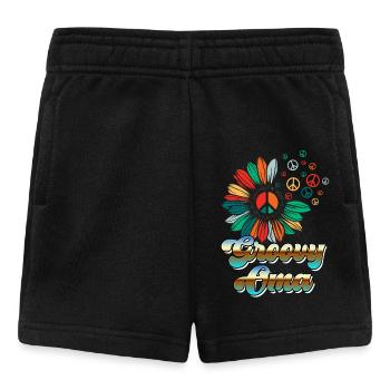 Flower Power GROOVY OMA Hippie Lustiges - Baby Shorts - Schwarz - Vorne