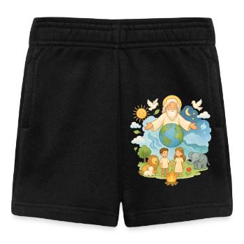 Creation Story Children's Design God & Animals - Baby Shorts - black - Front