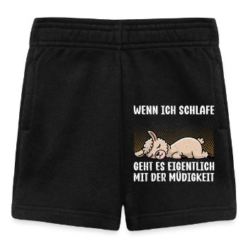 Alpaka WENN ICH SCHLAFE GEHT'S MIT DER MÜDIGKEIT - Baby Shorts - Schwarz - Vorne
