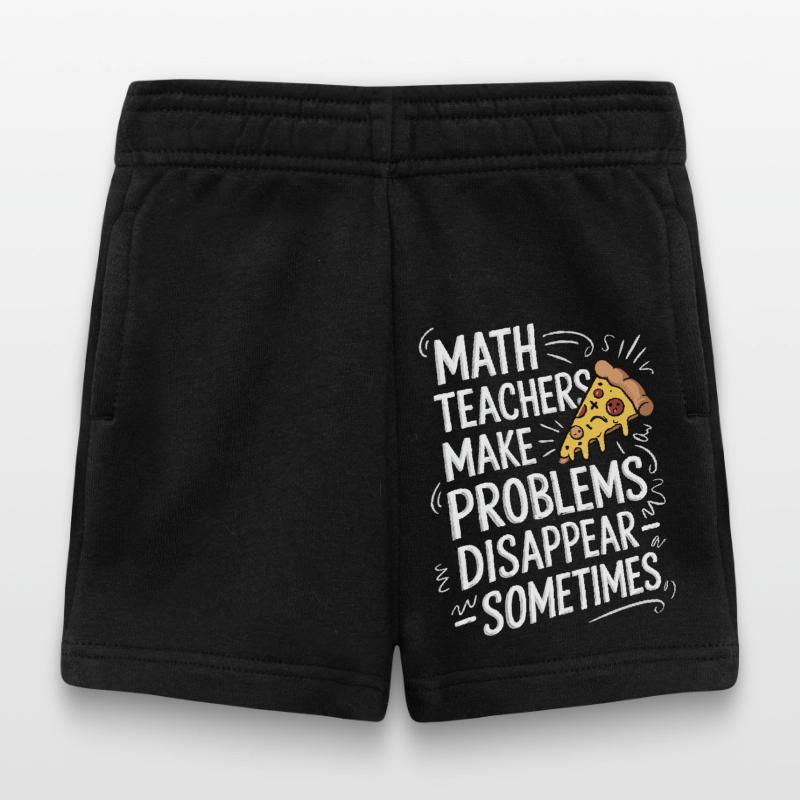 Funny Math Teacher Design Pizza & Problem Solving Baby Shorts