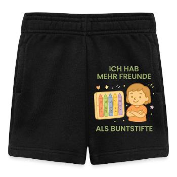 Ich Hab Mehr Freunde Als Buntstifte im - Baby Shorts - Schwarz - Vorne