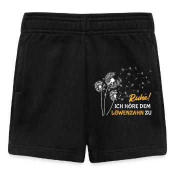 Gärtner RUHE ICH HÖRE DEM LÖWENZAHN ZU Lustig - Baby Shorts - Schwarz - Vorne