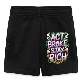 Acte Broke Rester riche Minimaliste Frugaliste Reich - Short Bébé - noir - Devant