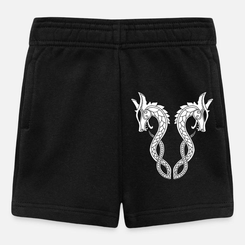 Dragon blanc à deux têtes - Short Bébé - noir