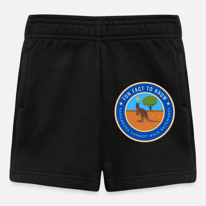 Kangaroos cannot walk backwards - Baby Shorts - black