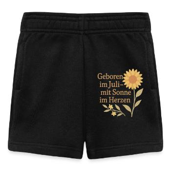 Juli Baby Design – Sonne, Geburtstagsgeschenk - Baby Shorts - Schwarz - Vorne