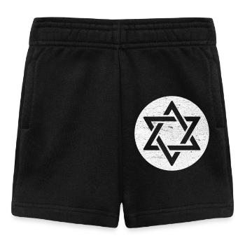 Étoile de David en cercle blanc - Short Bébé - noir - Devant