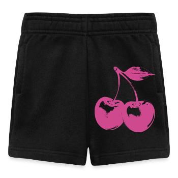Retro Kirschen Motiv – Pink Rockabilly Look - Baby Shorts - Schwarz - Vorne