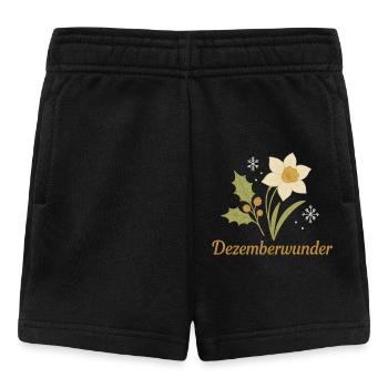 ❄️ Dezemberwunder – Winterbaby Design mit Blüten - Baby Shorts - Schwarz - Vorne