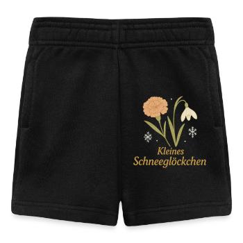 🌸 Kleines Schneeglöckchen – Winterbaby Design - Baby Shorts - Schwarz - Vorne