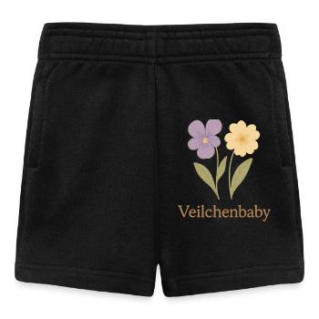 🌸 Veilchenbaby – Blumenliebe für kleine Seelen - Baby Shorts - Schwarz - Vorne