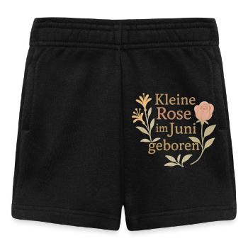 Juni Baby Rose – Geboren im Juni Geschenkidee - Baby Shorts - Schwarz - Vorne