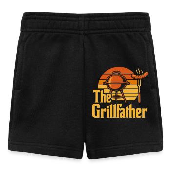 The Grillfather – BBQ Feuer & Fleisch - Baby Shorts - Schwarz - Vorne