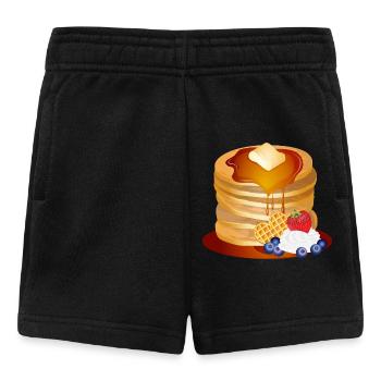 Motif de crêpes avec flocons de beurre et sirop d’érable - Short Bébé - noir - Devant