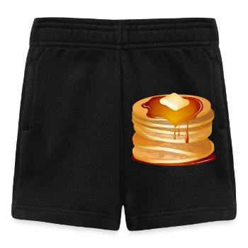 Motif de crêpes avec flocons de beurre et sirop d’érable - Short Bébé - noir - Devant