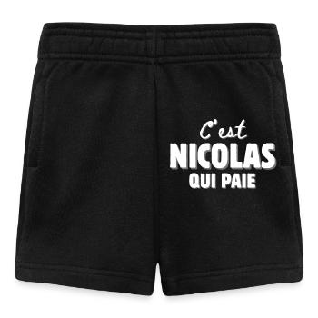 Nikolaus. Vorname Nicolas - Baby Shorts - Schwarz - Vorne