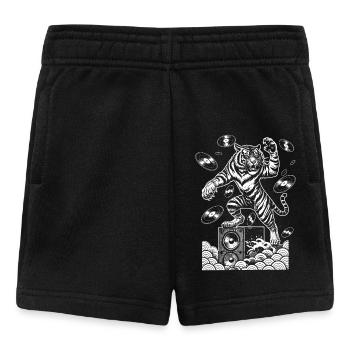 Chemise Music Big Cat : Vinyl Vibes & Tiger Sound - Short Bébé - noir - Devant