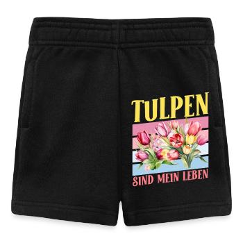 Gärtner TULPEN SIND MEIN LEBEN Garten Tulpe Lustig - Baby Shorts - Schwarz - Vorne
