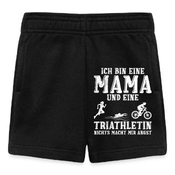 Mütter MAMA UND TRIATHLETIN KEINE ANGST Lustig - Baby Shorts - Schwarz - Vorne