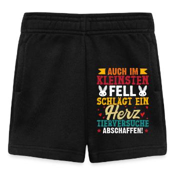 Tierschutz AUCH IM KLEINSTEN FELL SCHLÄGT EIN HERZ - Baby Shorts - Schwarz - Vorne
