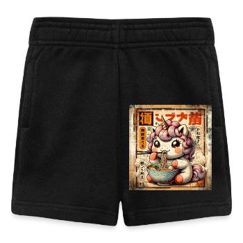 Ramen Unicorn Grunge Poster Style - Baby Shorts - black - Front