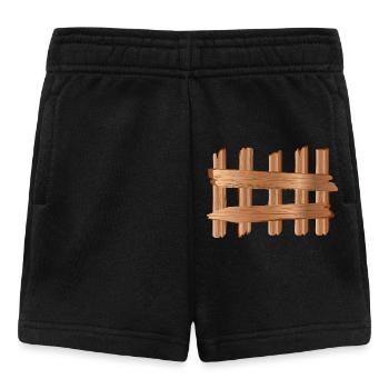 Rustic Wooden Fence Element Wood Look Motif - Baby Shorts - black - Front