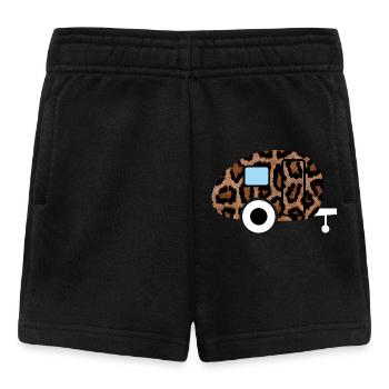 Caravan Wohnwagen Leopard Leolook Camping Retro - Baby Shorts - Schwarz - Vorne