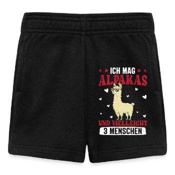 Alpaka Fan MAG ALPAKAS UND VIELLEICHT 3 MENSCHEN - Baby Shorts - Schwarz - Vorne