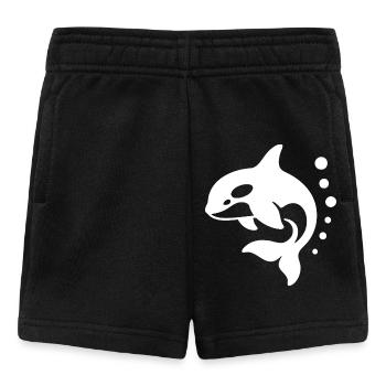 Conception minimaliste de la silhouette d’un dauphin - Short Bébé - noir - Devant