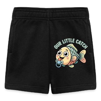 Chemise pour bébé avec drôle de poisson et tétine - Short Bébé - noir - Devant