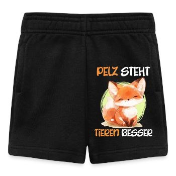 Tierschutz PELZ STEHT TIEREN BESSER Lustig - Baby Shorts - Schwarz - Vorne