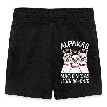 Alpaka ALPAKAS MACHEN DAS LEBEN SCHÖNER Lustiges - Baby Shorts - Schwarz - Vorne