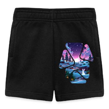 Landscape Snow Puzzle Fantasy - White Rabbit - Baby Shorts - black - Front