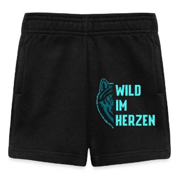 Wolf Spirit WILD IM HERZEN Wölfe Lustiges - Baby Shorts - Schwarz - Vorne