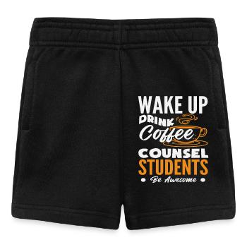 Wake Up, Drink, Coffee, School Counselor - Baby Shorts - black - Front